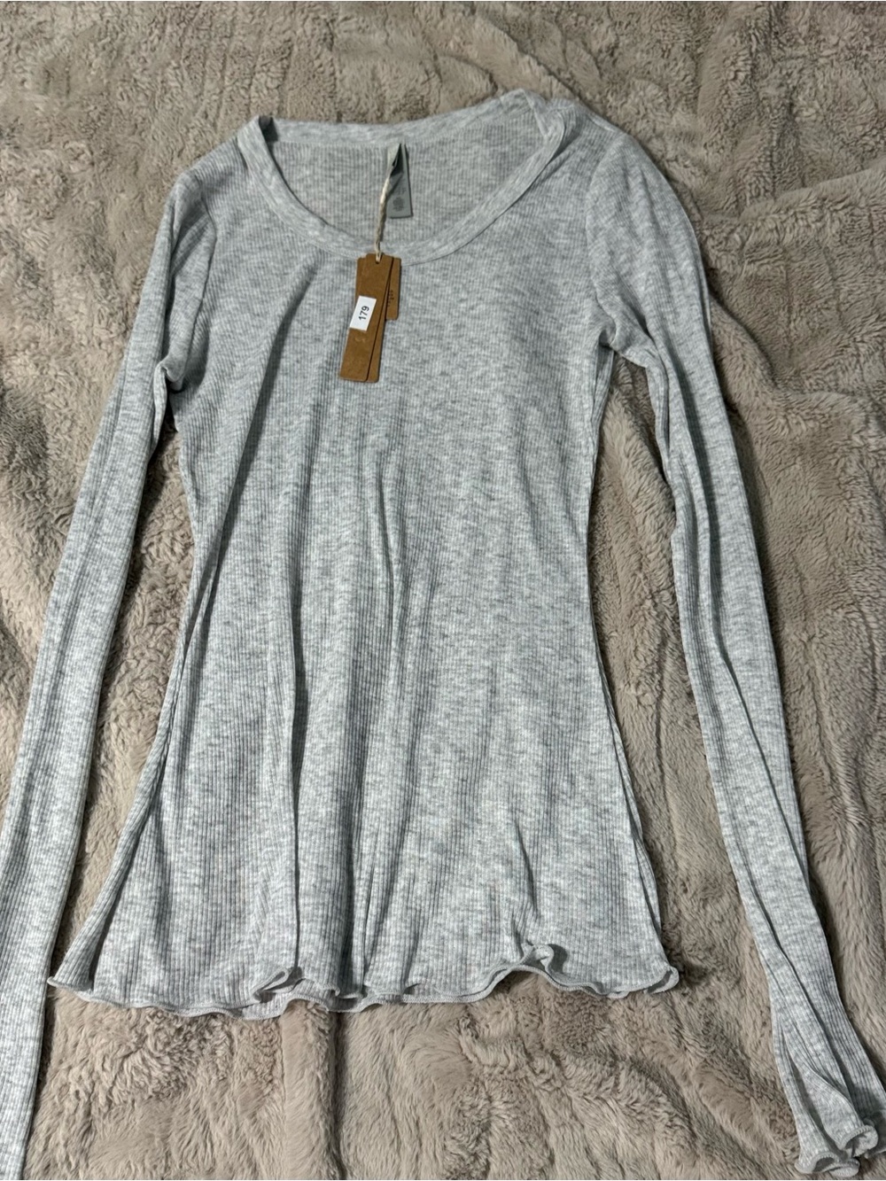 SKIMS SHEER COTTON Long Sleeve Wide Crew - Picture 9 of 11